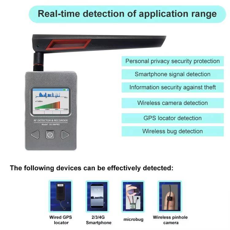 DS-996PRO Car Positioning Monitoring Scanning Detector Wireless Signal Strong Magnetic Tracker Detector