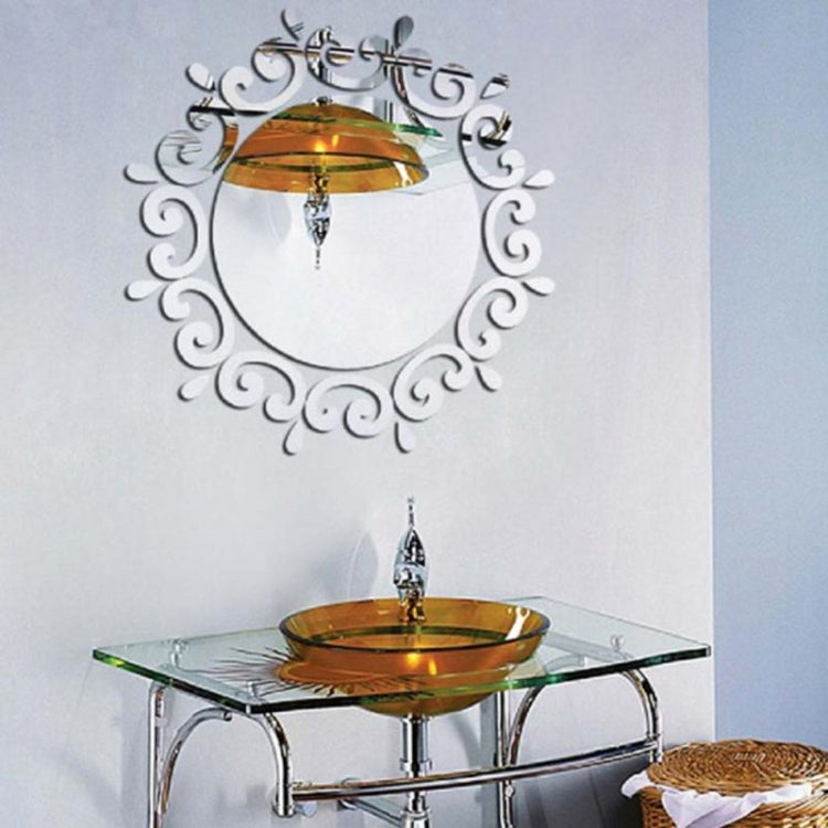 Flower Vine Dressing Up Mirror Art Vinyl Mural Decor Ceiling Wall Sticker