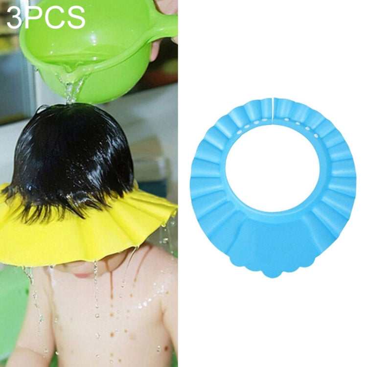 3 PCS Safe Baby Shower Cap Kids Bath Visor Hat Adjustable Baby Shower Cap Protect Eyes Hair Wash Shield for Children Waterproof Cap