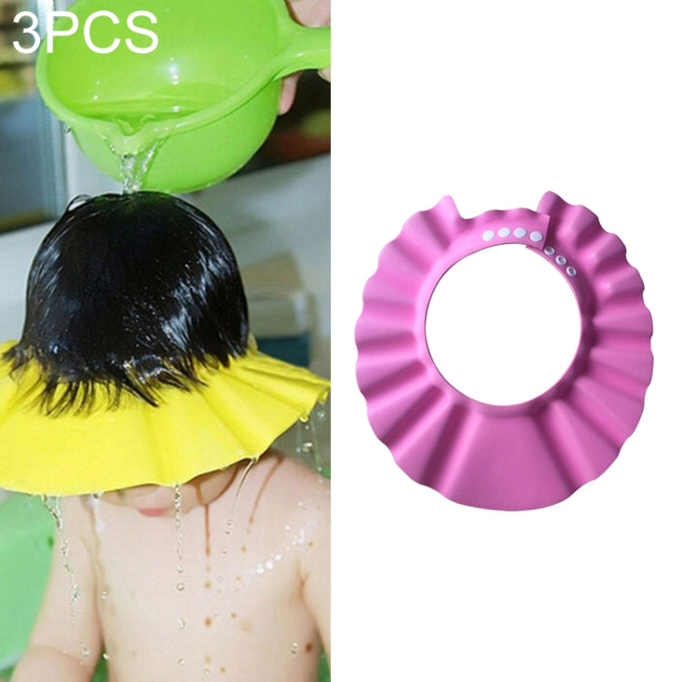 3 PCS Safe Baby Shower Cap Kids Bath Visor Hat Adjustable Baby Shower Cap Protect Eyes Hair Wash Shield for Children Waterproof Cap