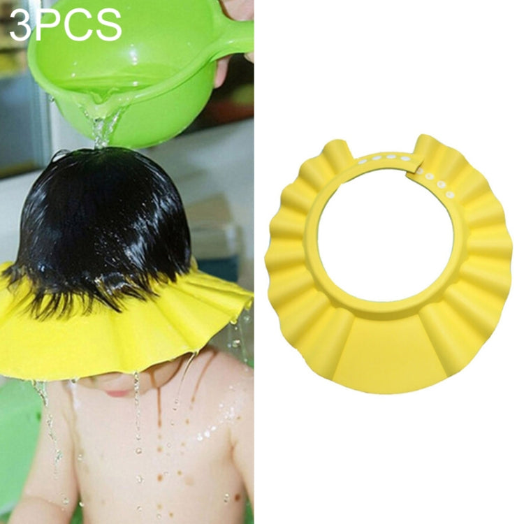 3 PCS Safe Baby Shower Cap Kids Bath Visor Hat Adjustable Baby Shower Cap Protect Eyes Hair Wash Shield for Children Waterproof Cap