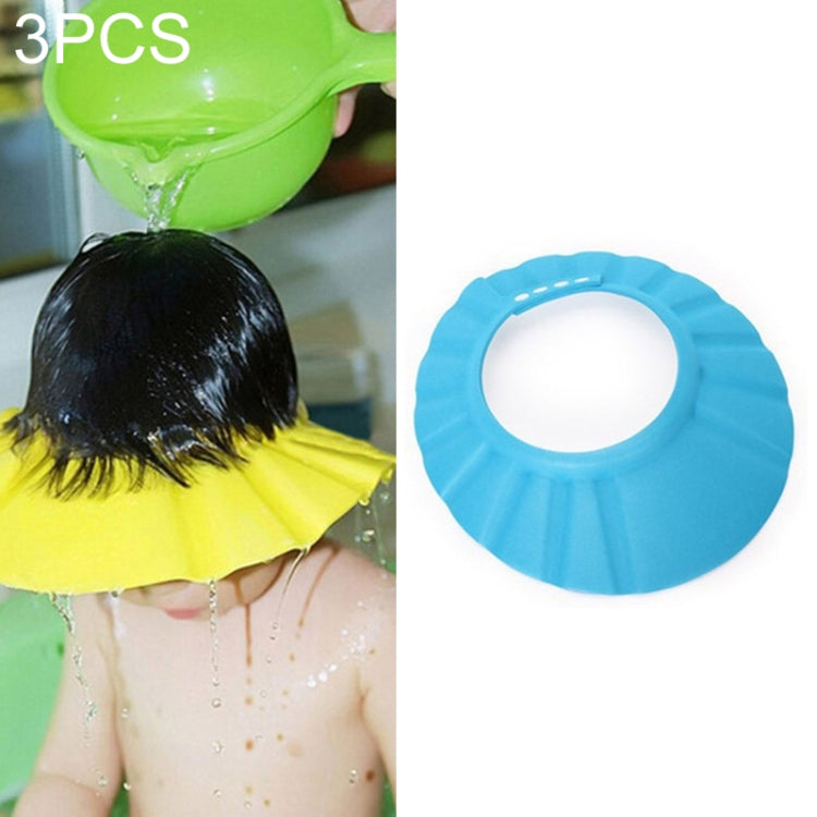 3 PCS Safe Baby Shower Cap Kids Bath Visor Hat Adjustable Baby Shower Cap Protect Eyes Hair Wash Shield for Children Waterproof Cap