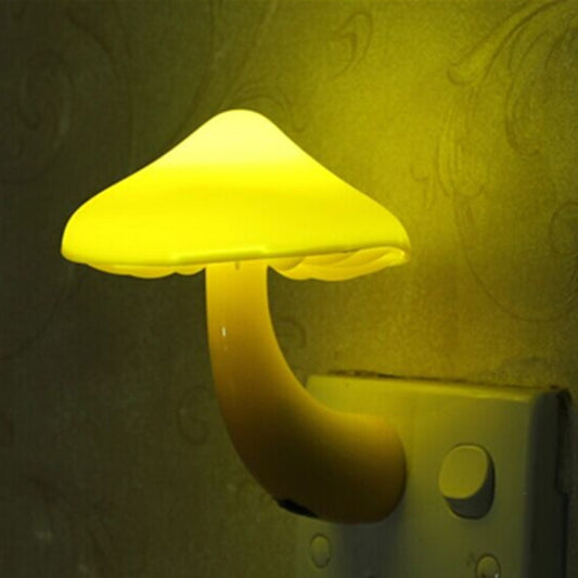 Mushroom Wall Socket Lamp Light-controlled Sensor Night Light Bedroom Home Decoration