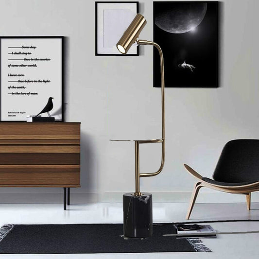 Minimalist Marble with Small Table Floor Lamp