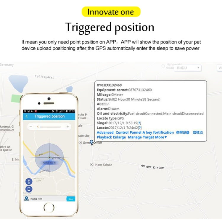 TK200 2G IP67 Waterproof GPS / GPRS / GSM Personal / Goods /  Pet / Bag Locator Pet Collar Real-time Tracking Device