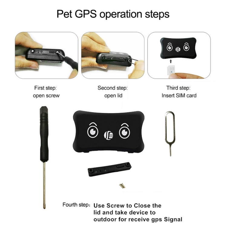 TK200 2G IP67 Waterproof GPS / GPRS / GSM Personal / Goods /  Pet / Bag Locator Pet Collar Real-time Tracking Device