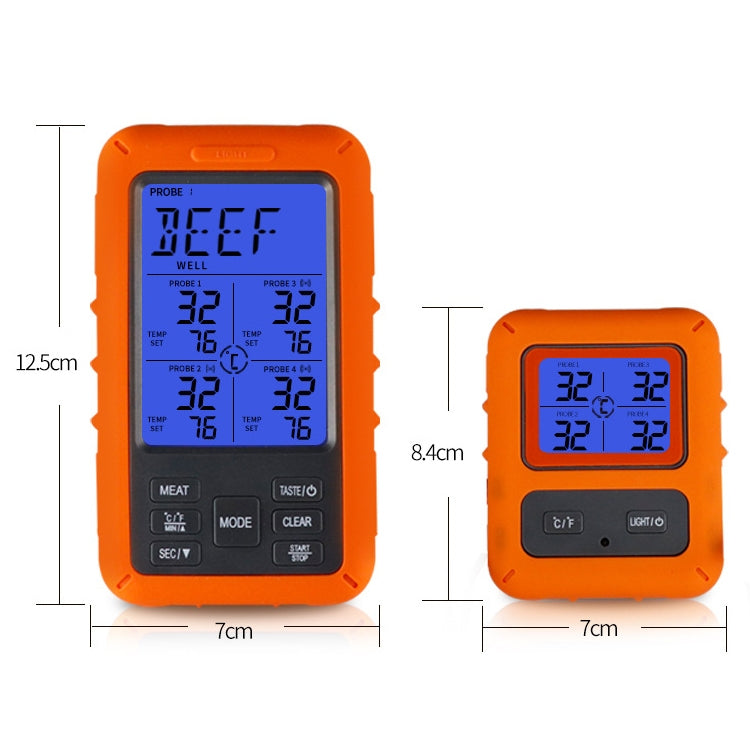TS-TP40-B Kitchen Food Wireless Four Probe Thermometer, Probe is Non-waterproof