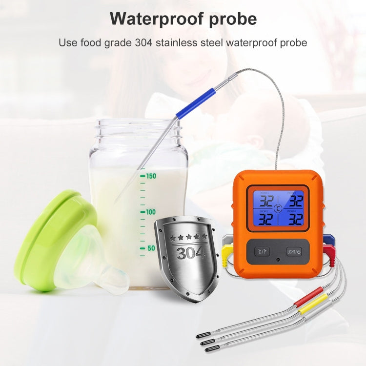 TS-TP40-A Kitchen Food Wireless Four Probe Thermometer, Probe is Waterproof