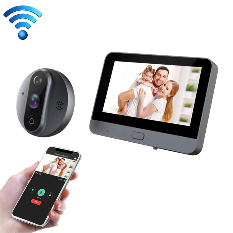 R9 4.3 inch WiFi Smart Video Visual Electronic Peephole Doorbell