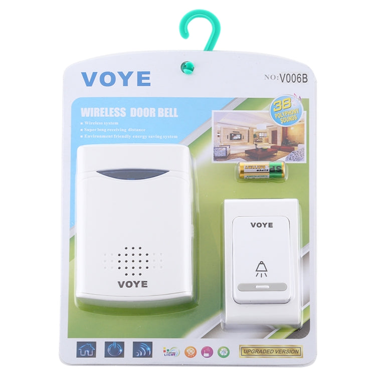VOYE V006B Home Music Remote Control Wireless Doorbell with 38 Polyphony Sounds